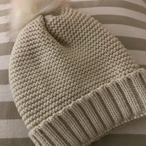 Warm  pile lined beanie with pom pom